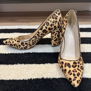 Marc Fisher Viviene Leopard block heel pumps